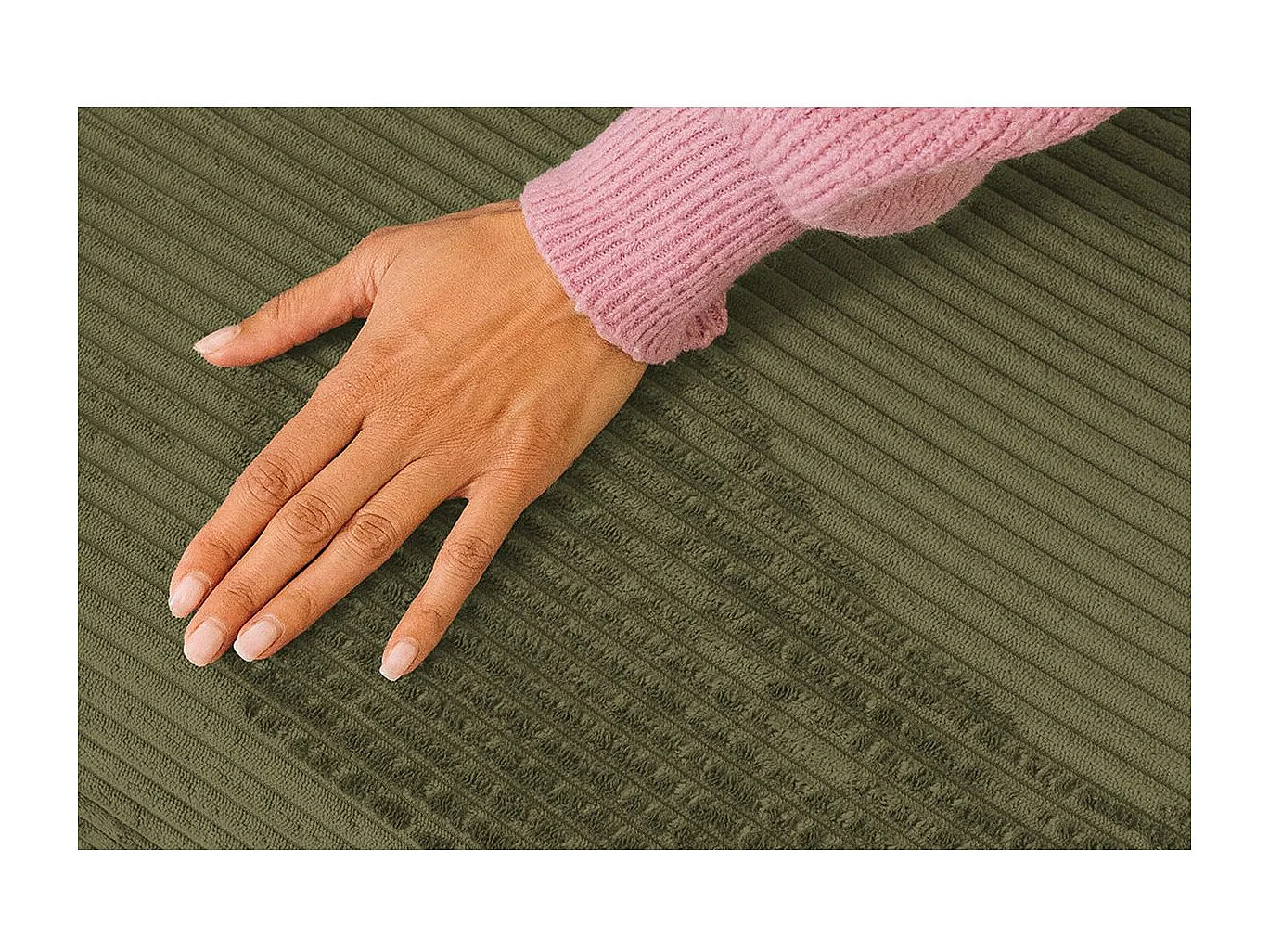 Méridienne modulable et convertible - Velours côtelé - Vert