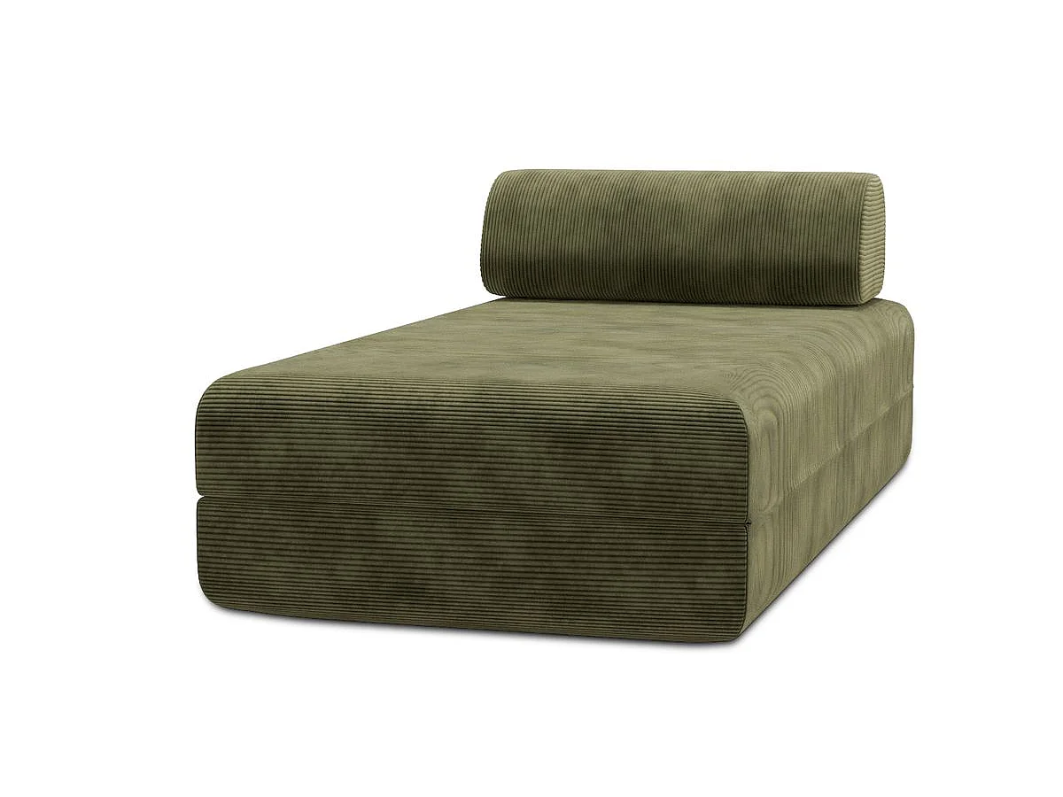 Méridienne modulable et convertible - Velours côtelé - Vert