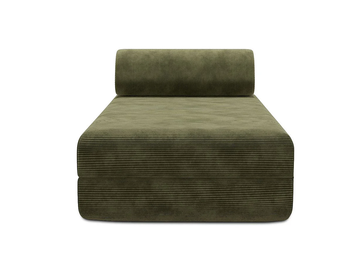 Méridienne modulable et convertible - Velours côtelé - Vert