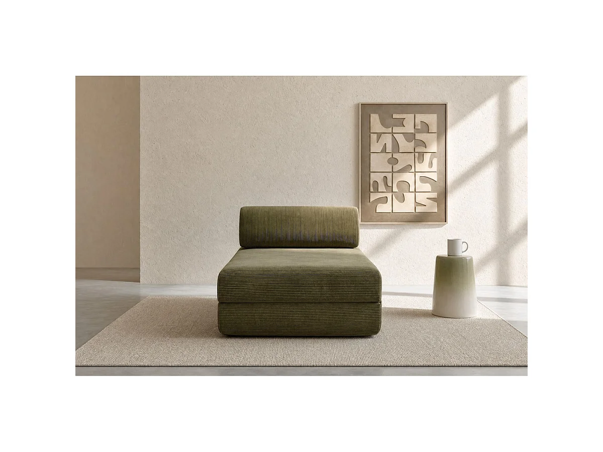 Chaise longue convertible de pana verde