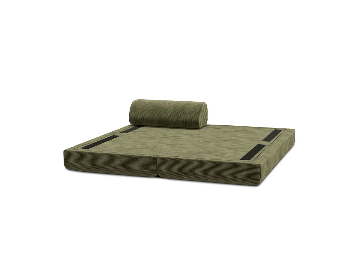 Chaise longue convertible de pana verde