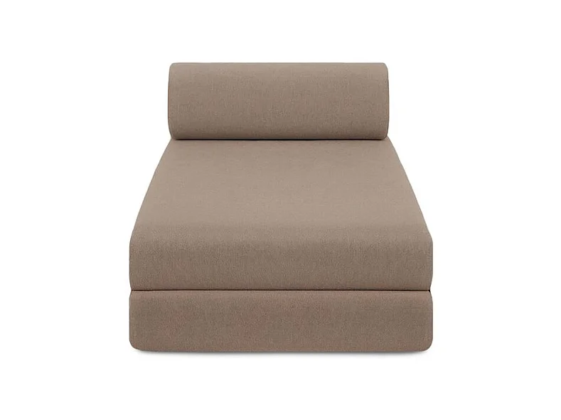 Méridienne modulable et convertible - Tissu lisse - Marron