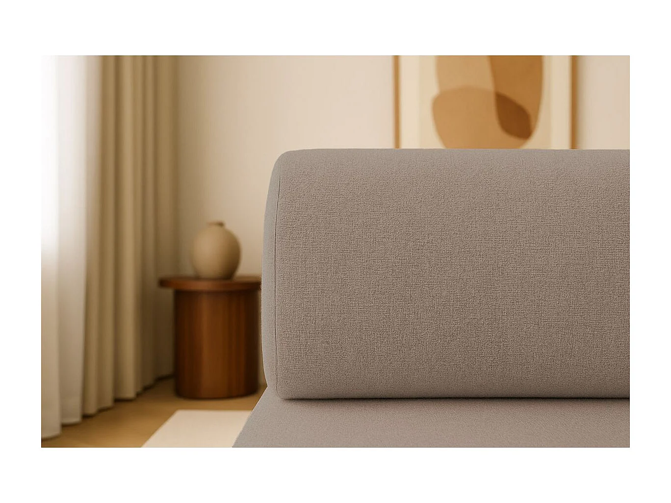 Méridienne modulable et convertible - Tissu lisse - Marron