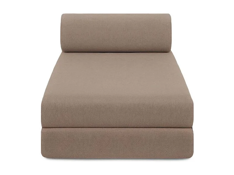 Méridienne modulable et convertible - Tissu lisse - Marron