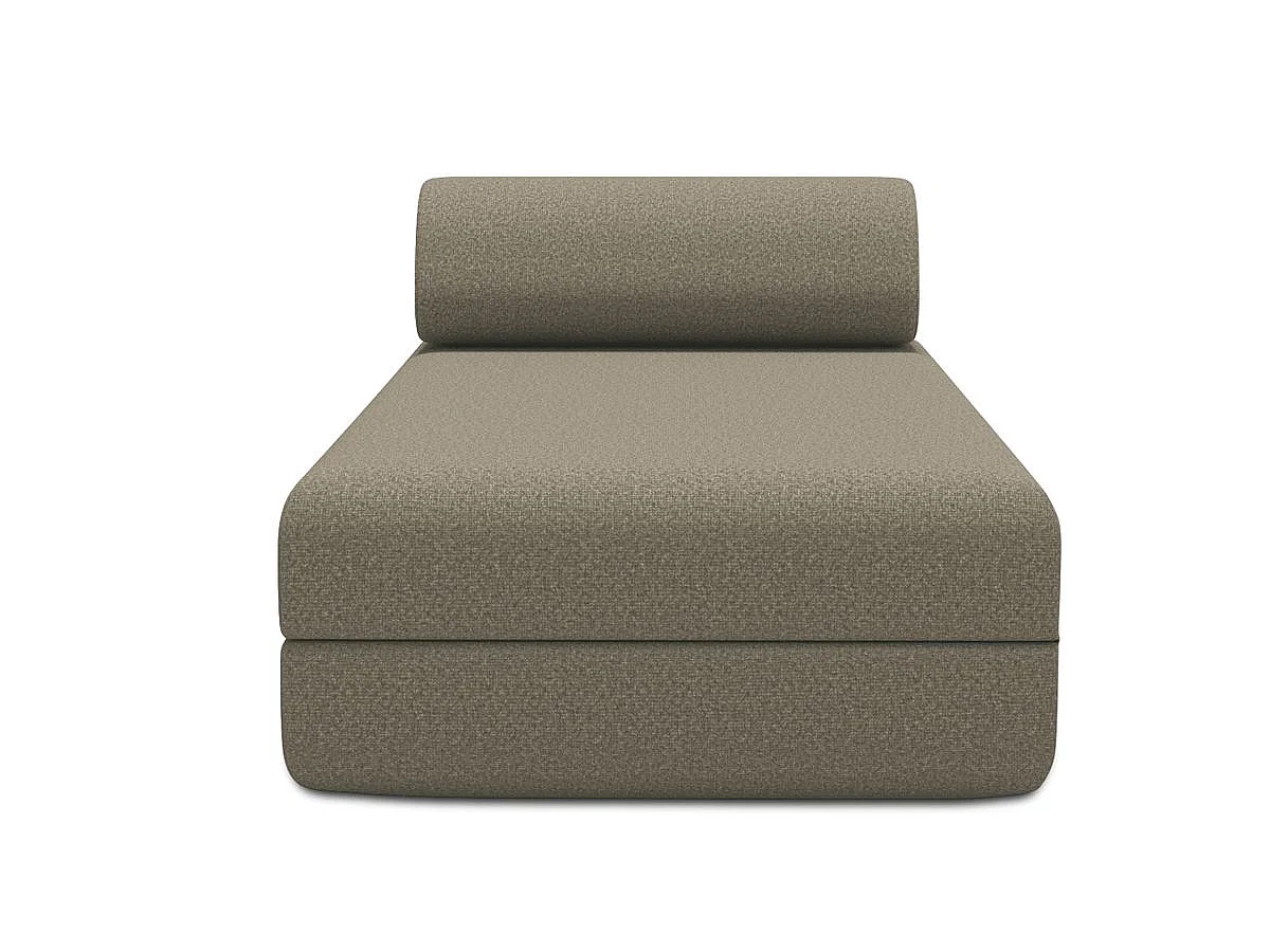 Méridienne modulable et convertible - Tissu lisse - Marron