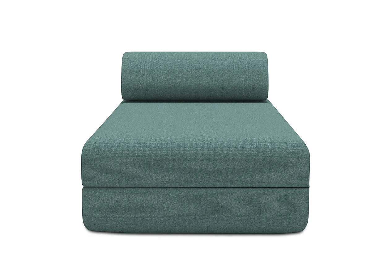Méridienne modulable et convertible - Tissu lisse - Bleu vert