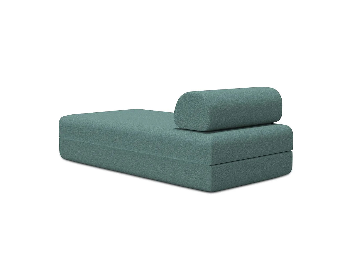 Méridienne modulable et convertible - Tissu lisse - Bleu vert