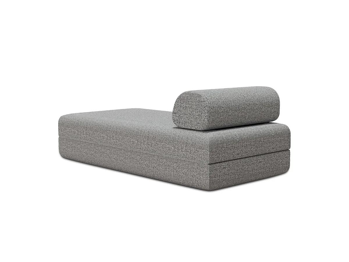 Méridienne modulable et convertible - Tissu tweed - Gris