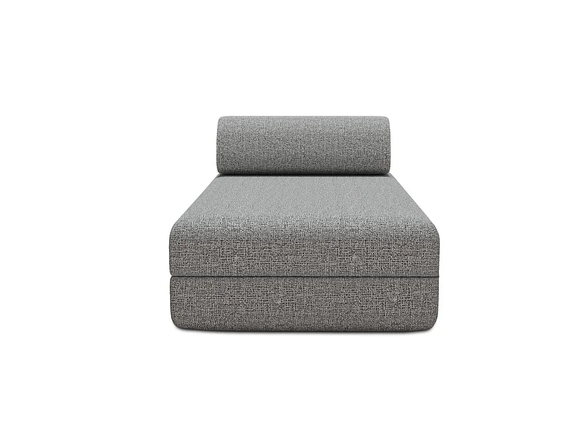 Chaise longue convertible de tweed gris