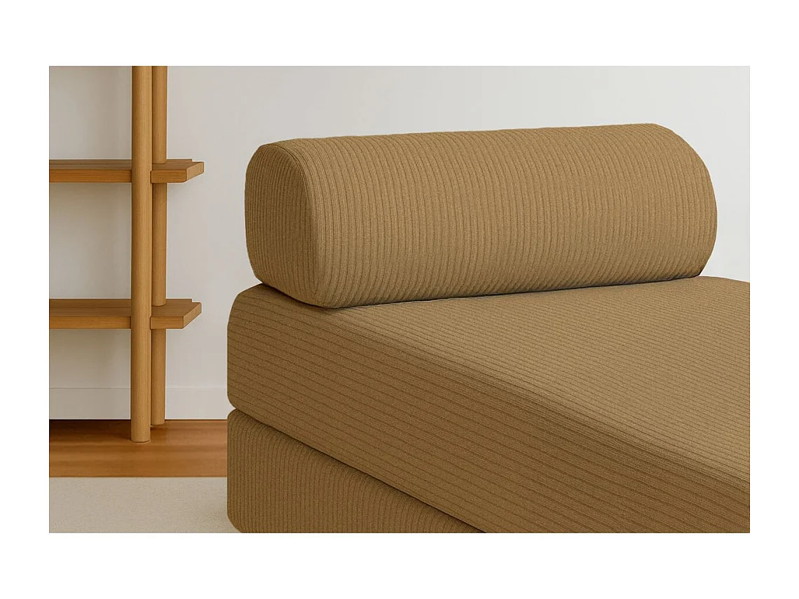 Méridienne modulable et convertible - Velours côtelé - Jaune