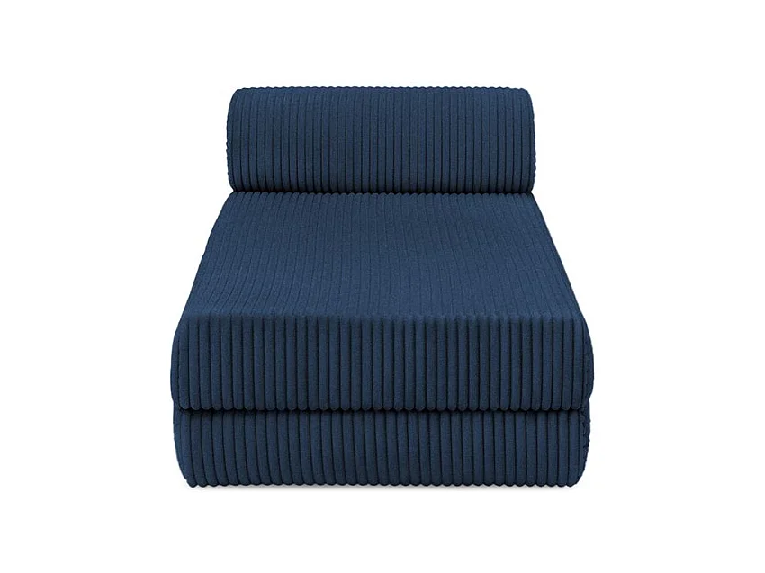 Méridienne modulable et convertible - Velours côtelé XL - Bleu