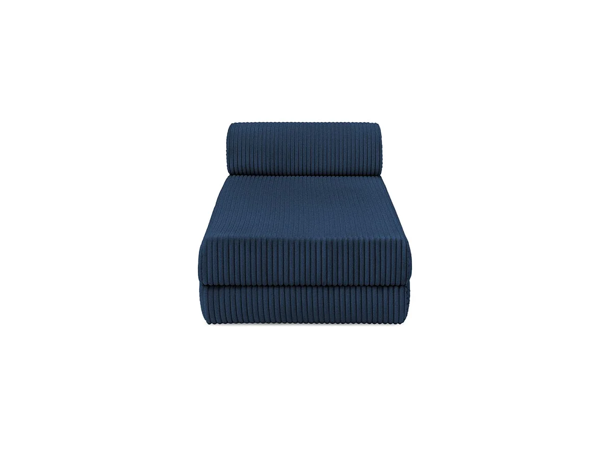 Méridienne modulable et convertible - Velours côtelé XL - Bleu