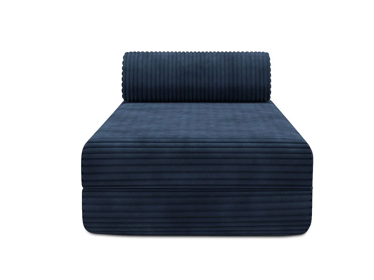 Méridienne modulable et convertible - Velours côtelé XL - Bleu