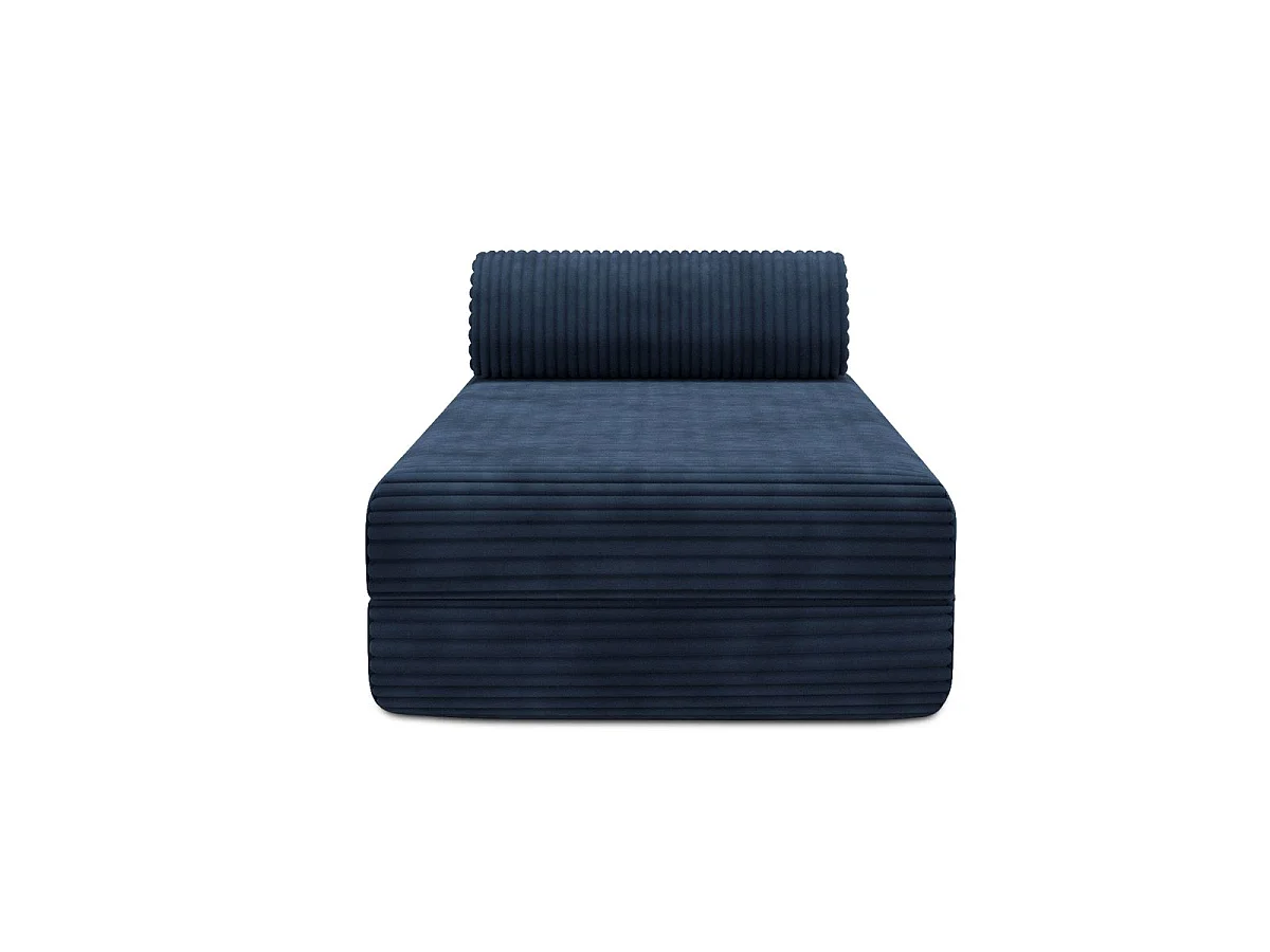 Méridienne modulable et convertible - Velours côtelé XL - Bleu