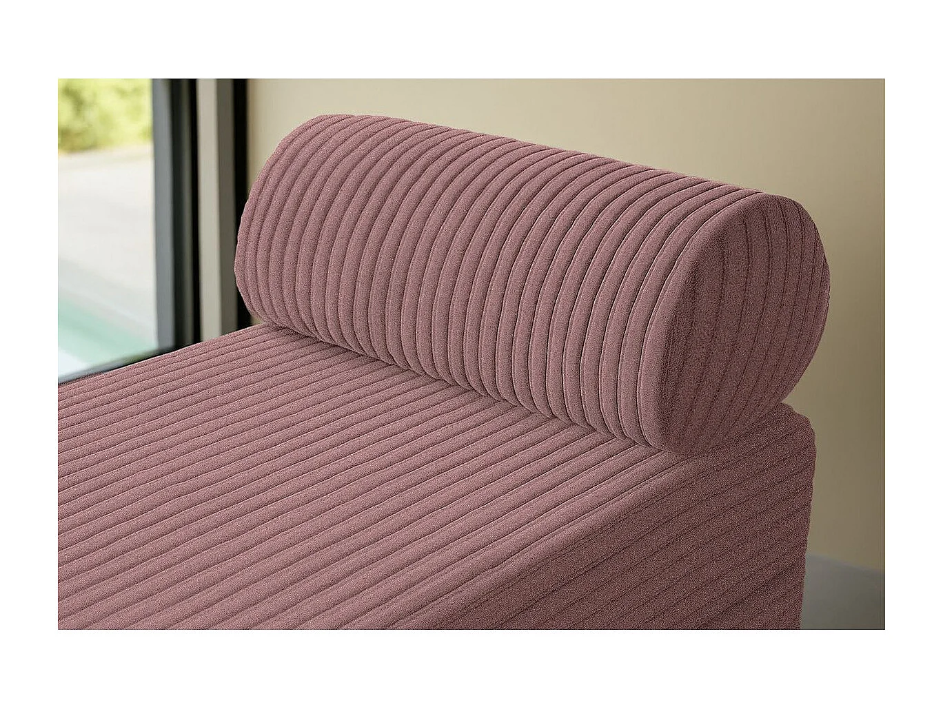 Méridienne modulable et convertible - Velours côtelé XL - Rose