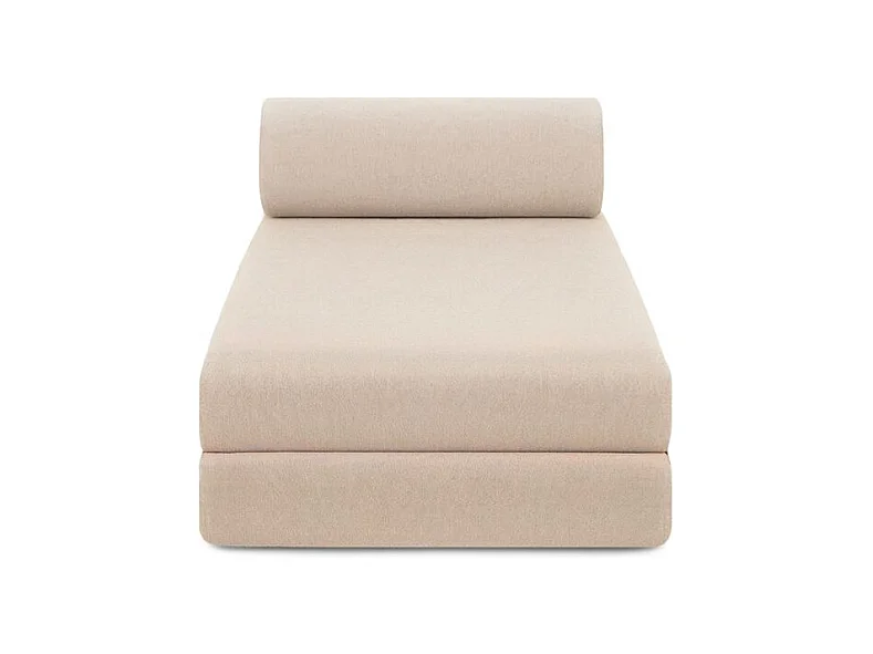 Méridienne modulable et convertible - Tissu lisse - Beige