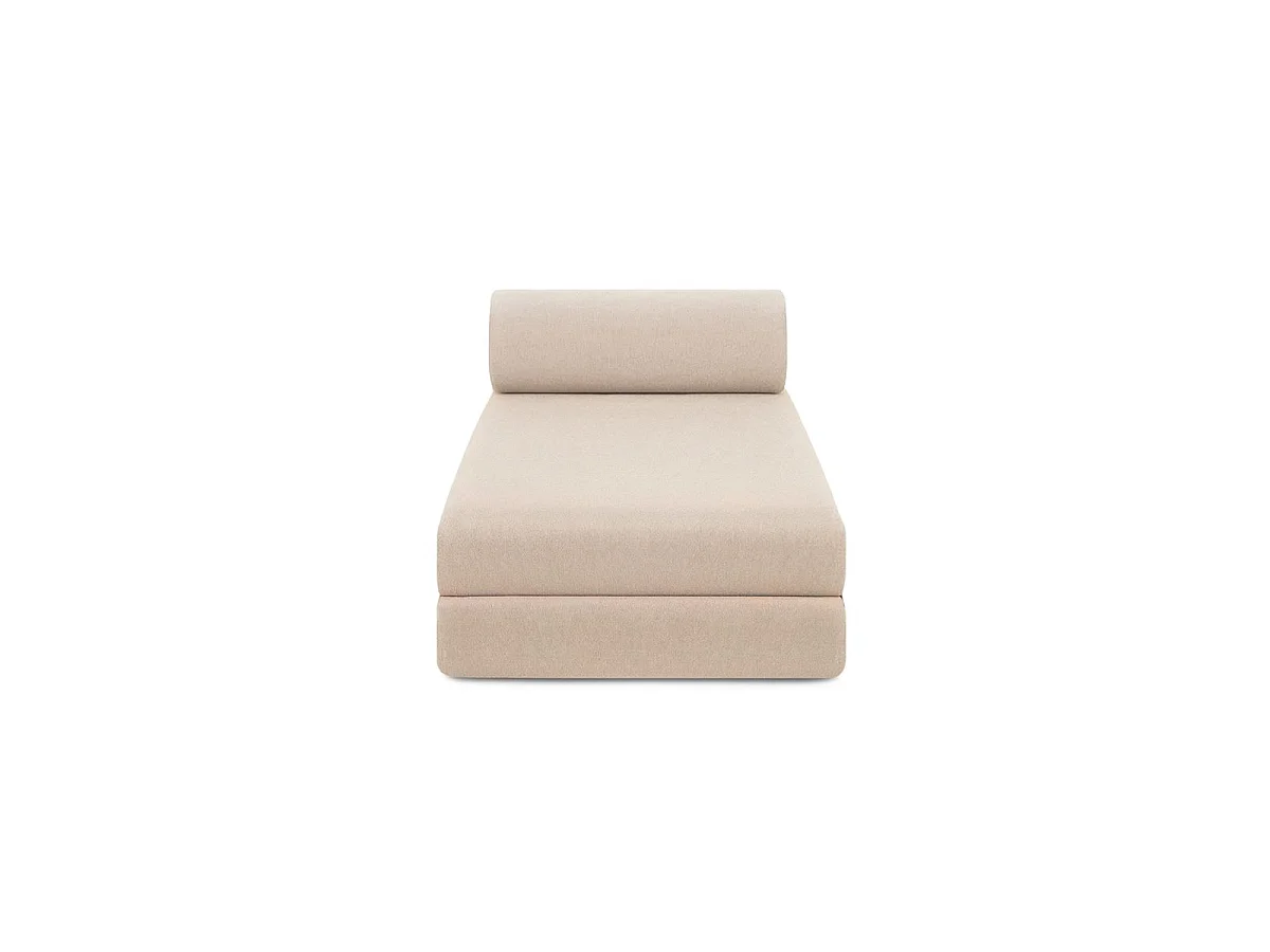 Méridienne modulable et convertible - Tissu lisse - Beige