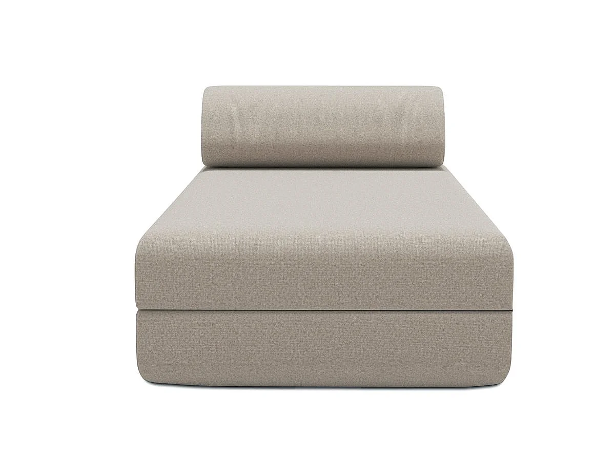 Méridienne modulable et convertible - Tissu lisse - Beige