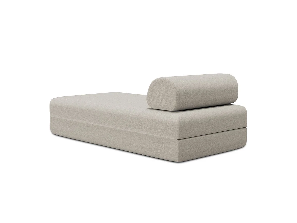 Méridienne modulable et convertible - Tissu lisse - Beige