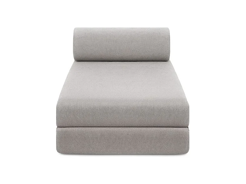 Méridienne modulable et convertible - Tissu lisse - Gris clair