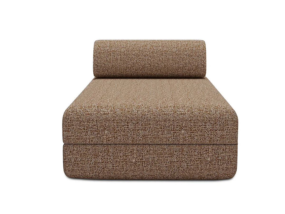 Méridienne modulable et convertible - Tissu tweed - Marron
