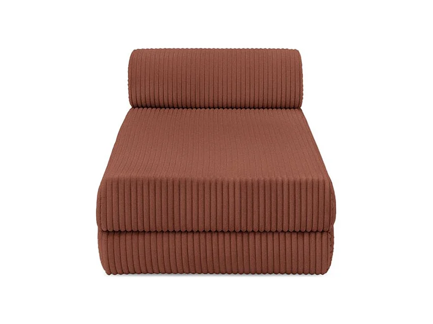 Méridienne modulable et convertible - Velours côtelé XL - Terracotta