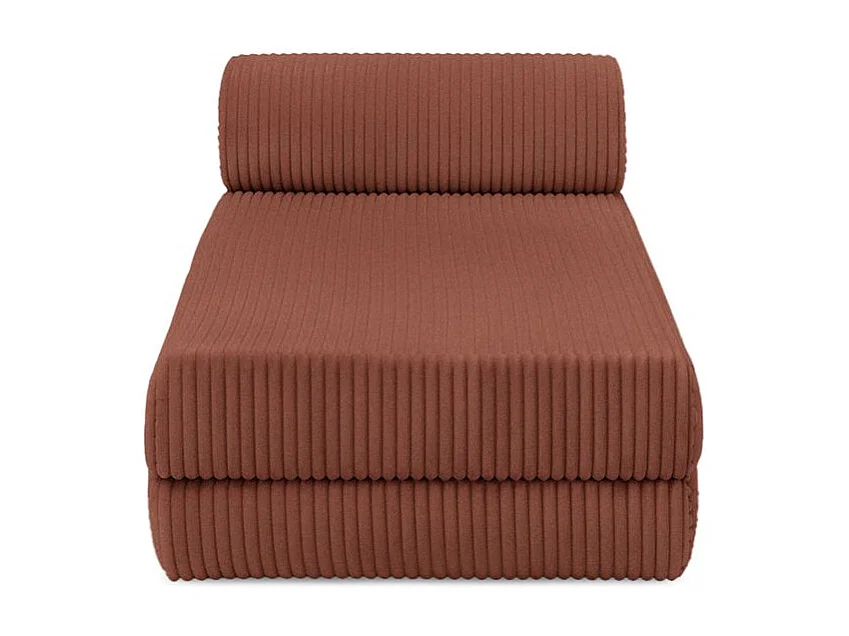 Méridienne modulable et convertible - Velours côtelé XL - Terracotta