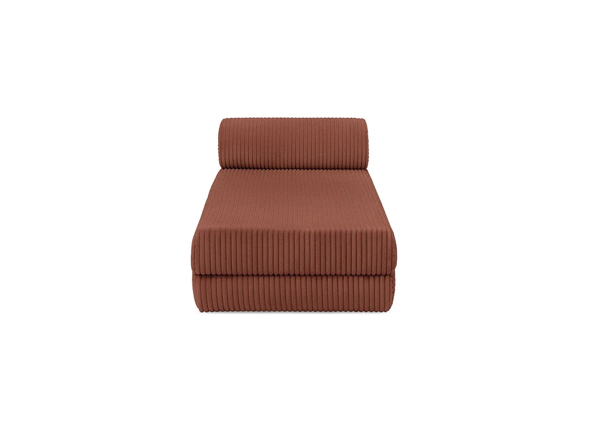 Méridienne modulable et convertible - Velours côtelé XL - Terracotta