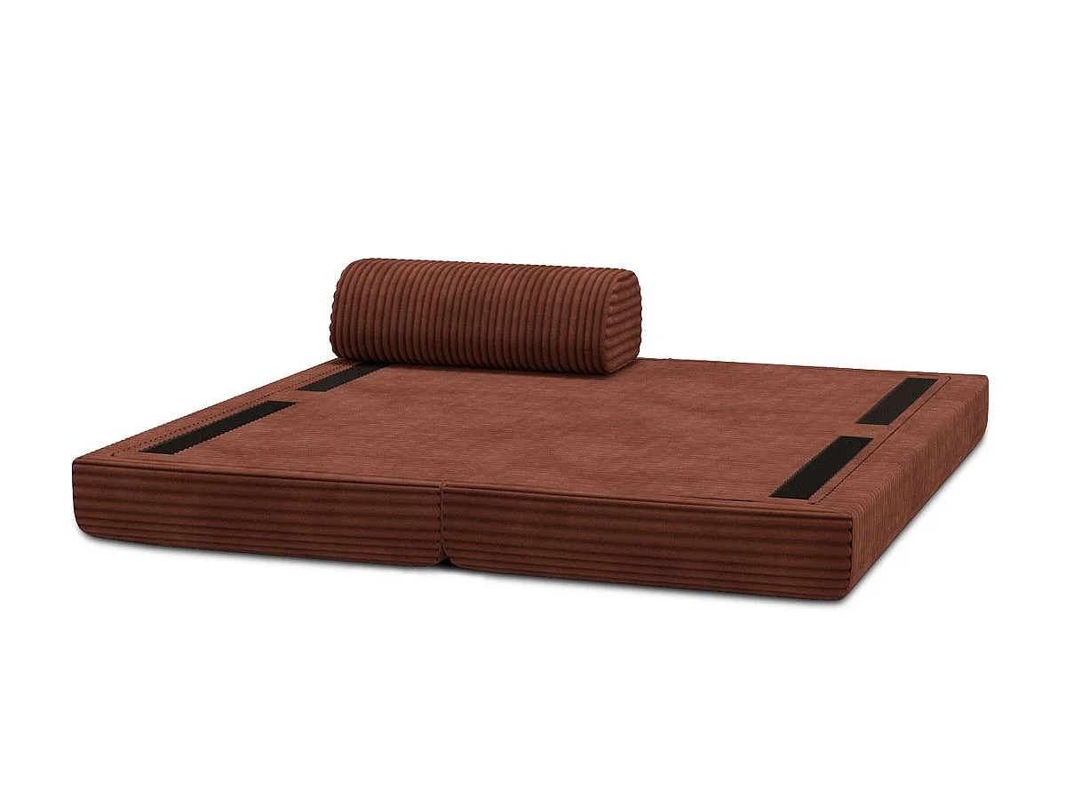 Méridienne modulable et convertible - Velours côtelé XL - Terracotta