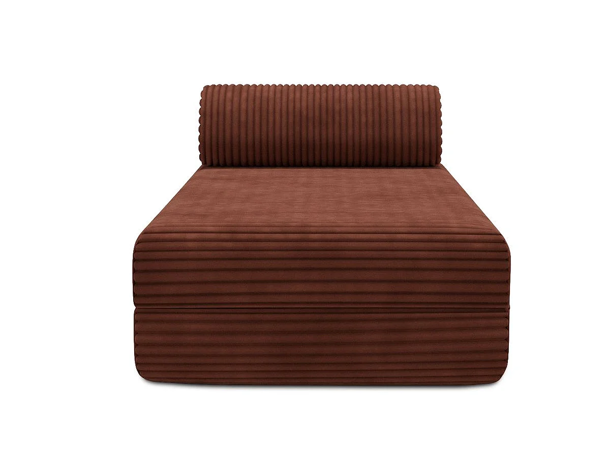 Méridienne modulable et convertible - Velours côtelé XL - Terracotta