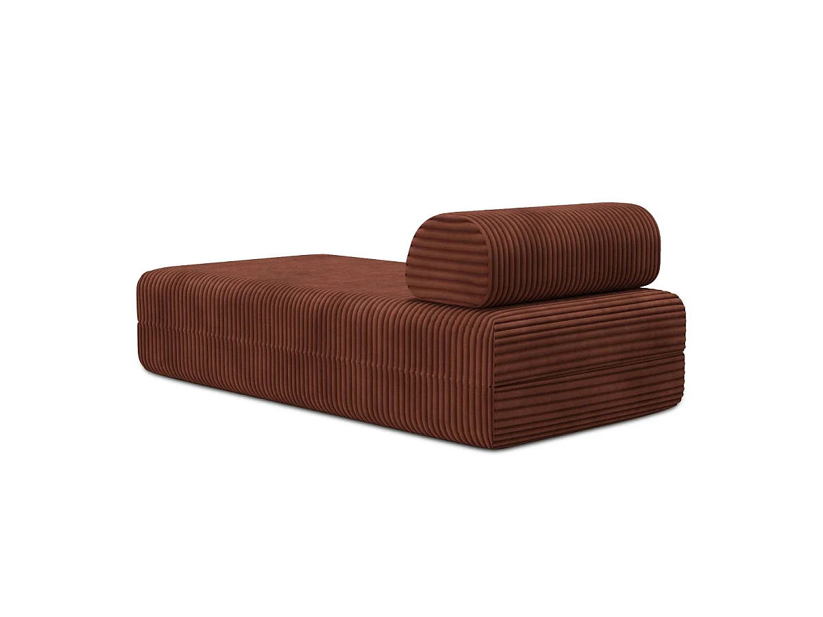 Méridienne modulable et convertible - Velours côtelé XL - Terracotta