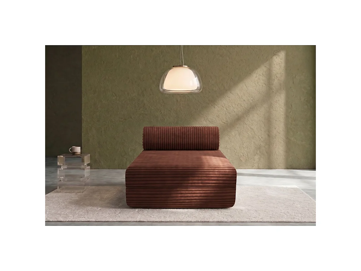 Chaise longue convertible XL de pana color terracota