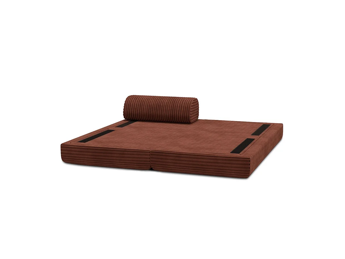 Chaise longue convertible XL de pana color terracota