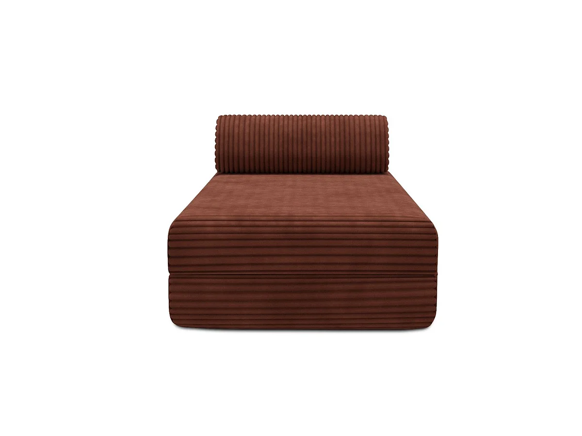 Chaise longue convertible XL de pana color terracota