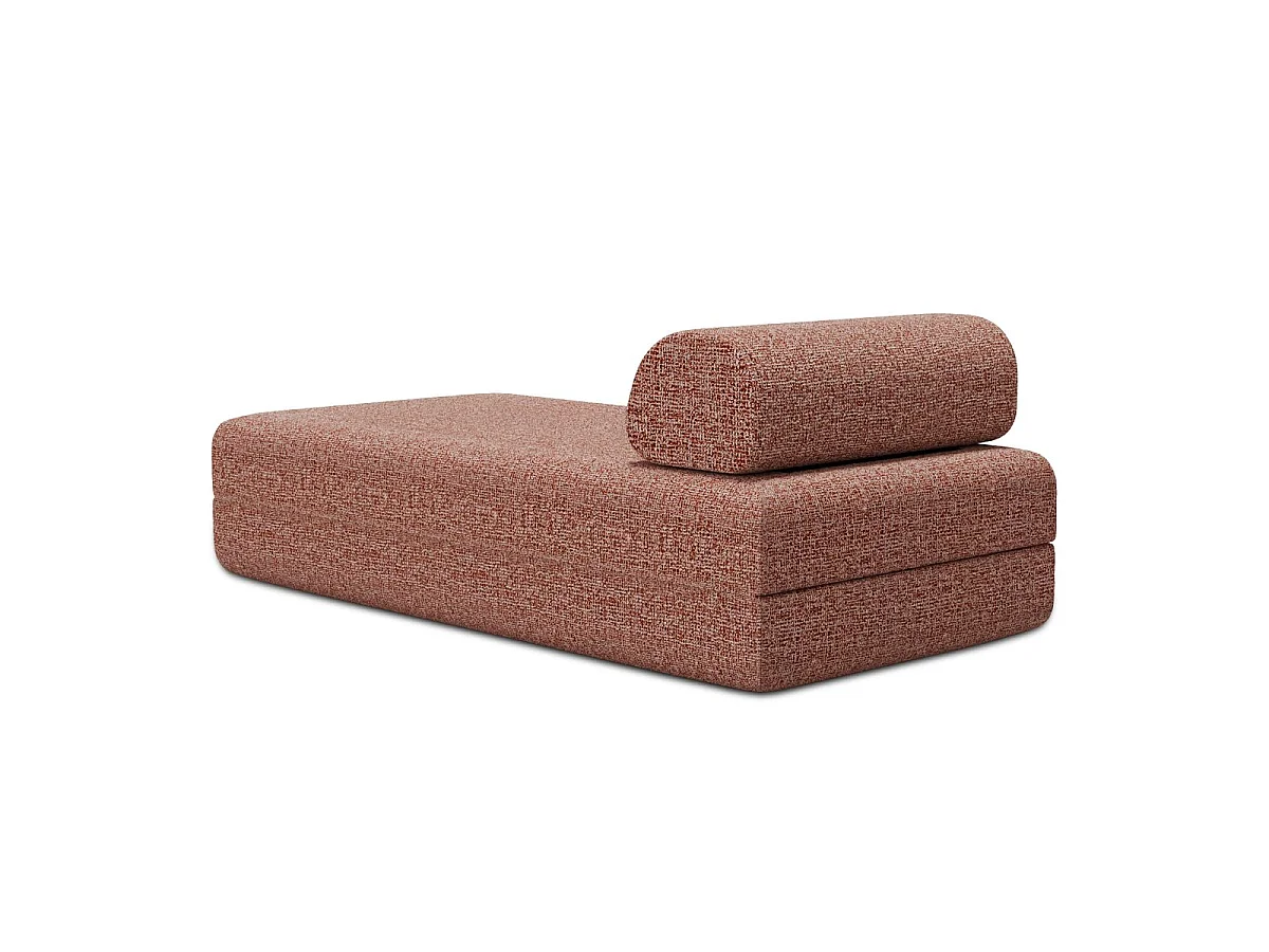 Méridienne modulable et convertible - Tissu tweed - Rouge