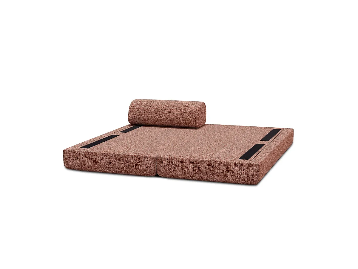 Chaise longue convertible de tweed rojo