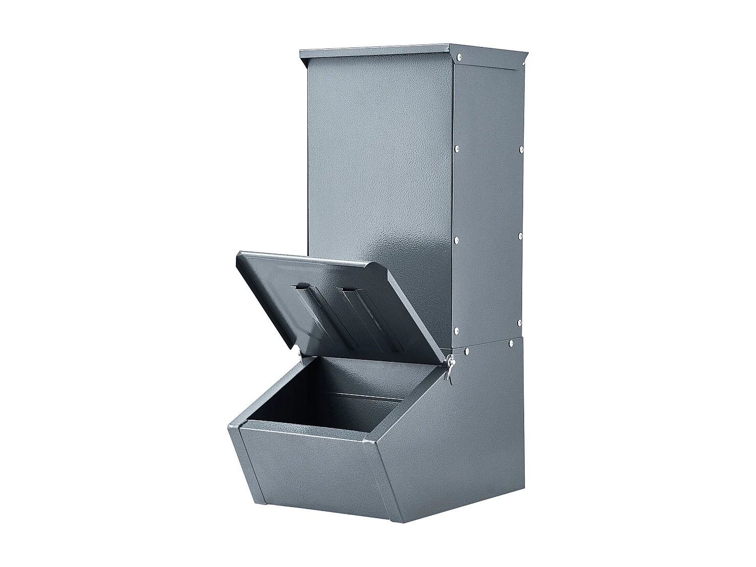 Mangeoire à Porcs SucceBuy, 77 L, Double Porte en Métal Pouvant Accueillir Jusqu'à 5 Porcs