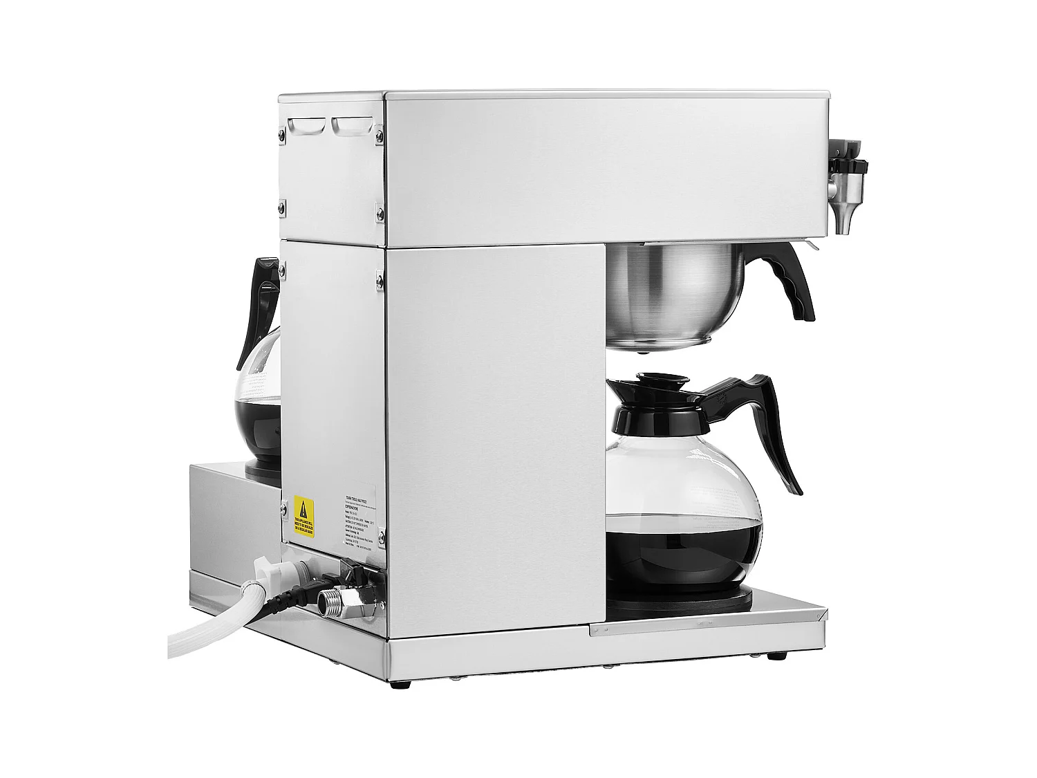 Cafetière à Filtre SucceBuy Commerciale 12 Tasses avec 3 Carafes et Réchauds, Prise d'Eau Automatique pour Restaurant, Bureau, Café