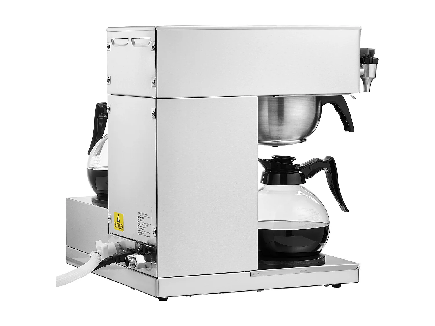 Cafetière à Filtre SucceBuy Commerciale 12 Tasses avec 3 Carafes et Réchauds, Prise d'Eau Automatique pour Restaurant, Bureau, Café