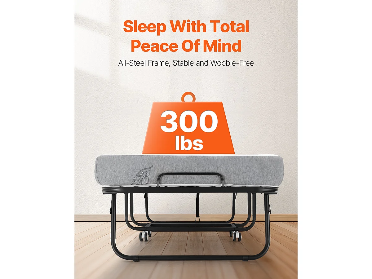 Zusatzbett SucceBuy, Klappbett mit 13 cm Schaumstoffmatratze für Erwachsene und Gäste