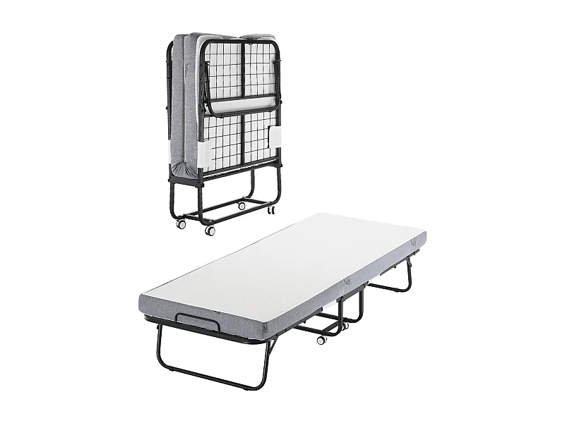 Extra Bed SucceBuy, Opvouwbaar Bed met 10 cm Dikke Schuimmatras voor Volwassenen en Gasten