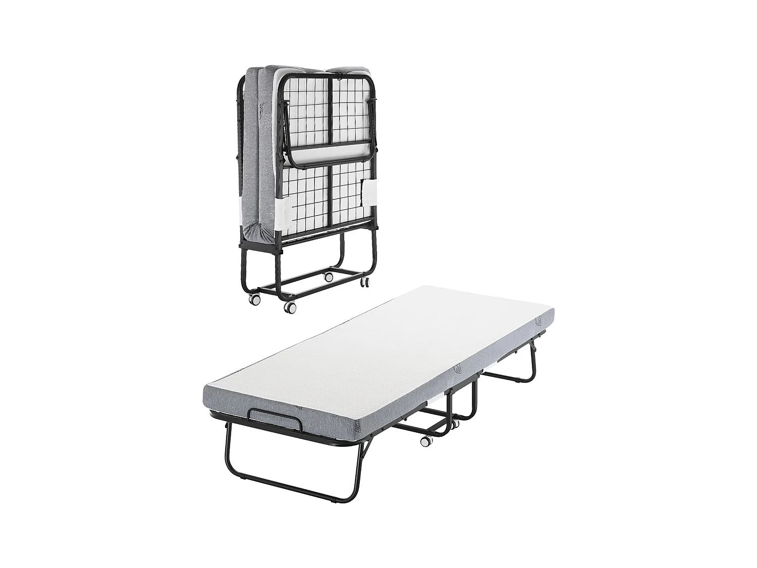 Lit d'Appoint SucceBuy, Lit Pliant avec Matelas en Mousse de 10 cm pour Adultes et Invités