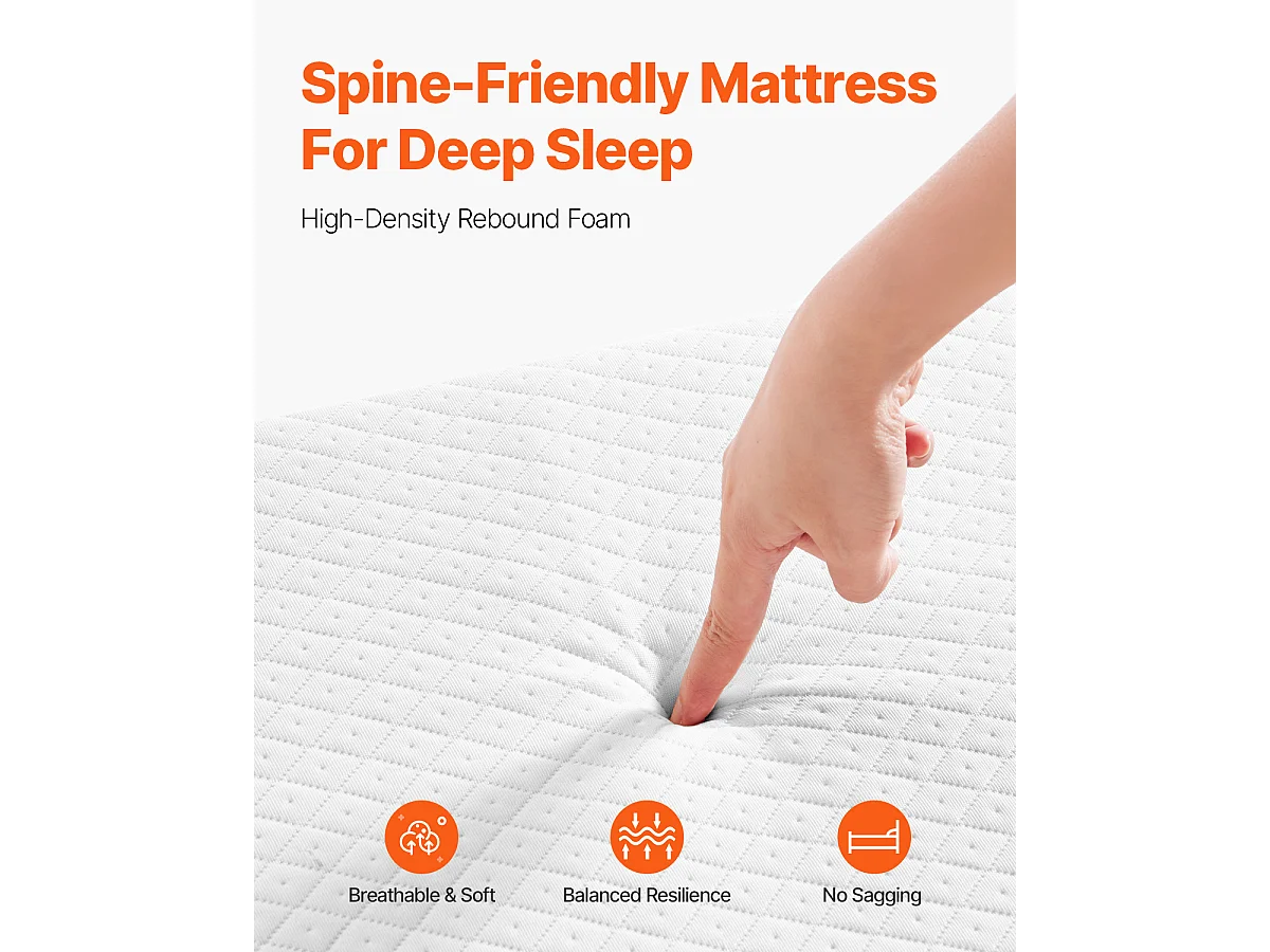 Lit d'Appoint double SucceBuy, Lit Pliant avec Matelas en Mousse de 10 cm pour Les Invités