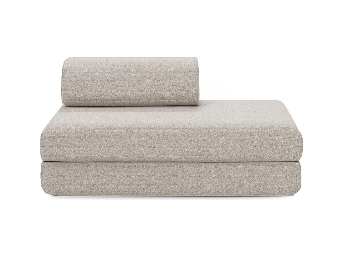 Canapé droit de jardin modulable et convertible 5 places - Tissu imperméable - Beige clair