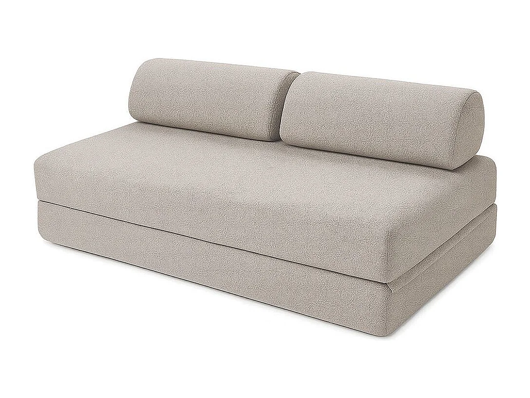 Canapé d'angle de jardin modulable et convertible 4 places - Tissu imperméable - Gris