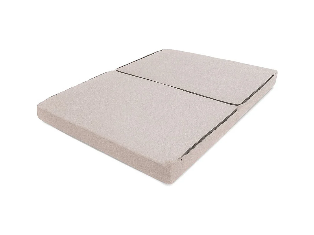 Canapé droit de jardin modulable et convertible 2 places - Tissu imperméable - Beige clair