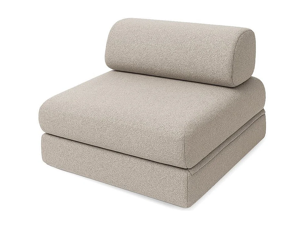 Canapé droit de jardin modulable et convertible 4 places - Tissu imperméable - Gris