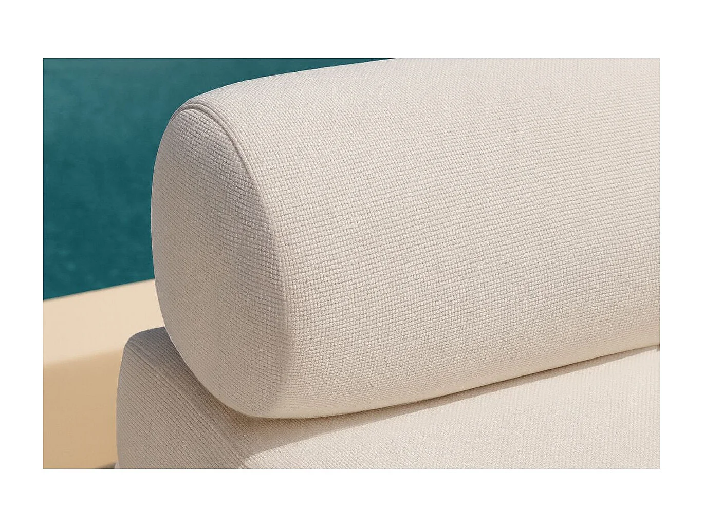 Canapé droit de jardin modulable et convertible 5 places - Tissu imperméable - Gris