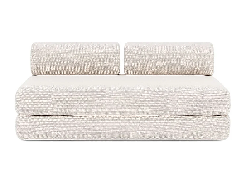 Canapé droit de jardin modulable et convertible 5 places - Tissu imperméable - Gris