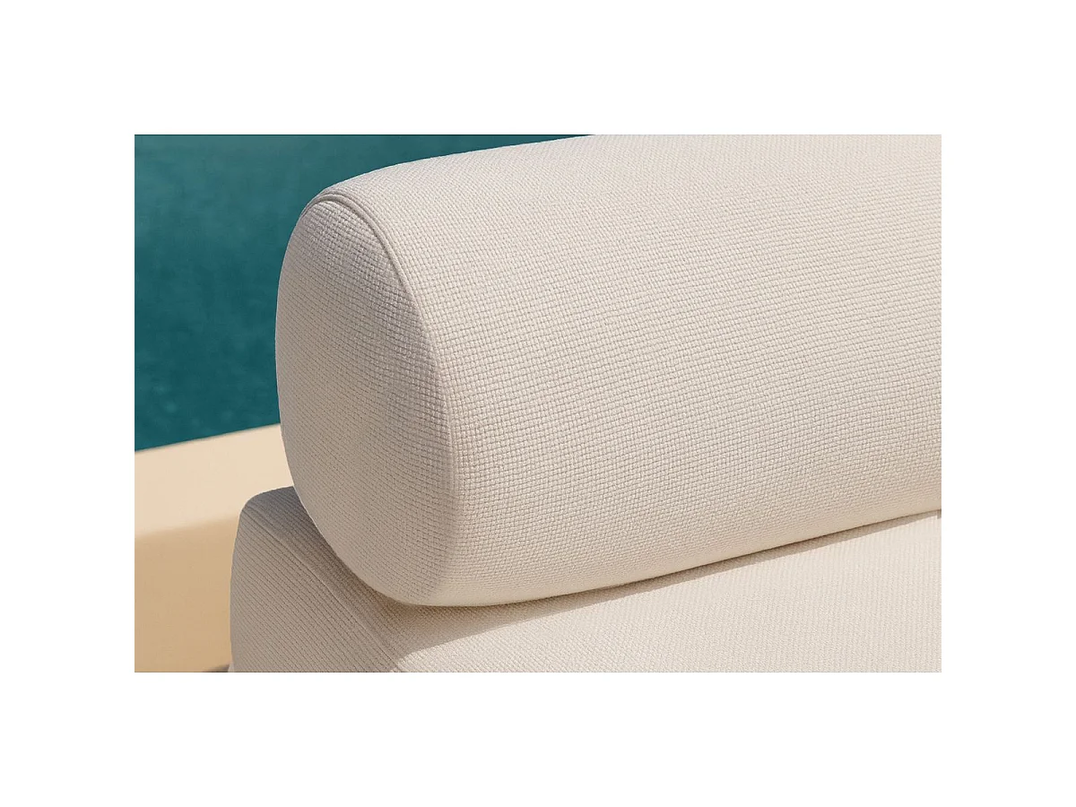 Canapé droit de jardin modulable et convertible 2 places - Tissu imperméable - Gris
